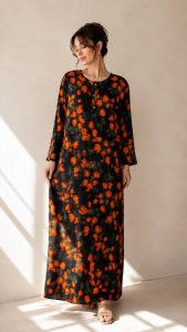 ساحلی زنانه کد229طرح مشکی گل رز